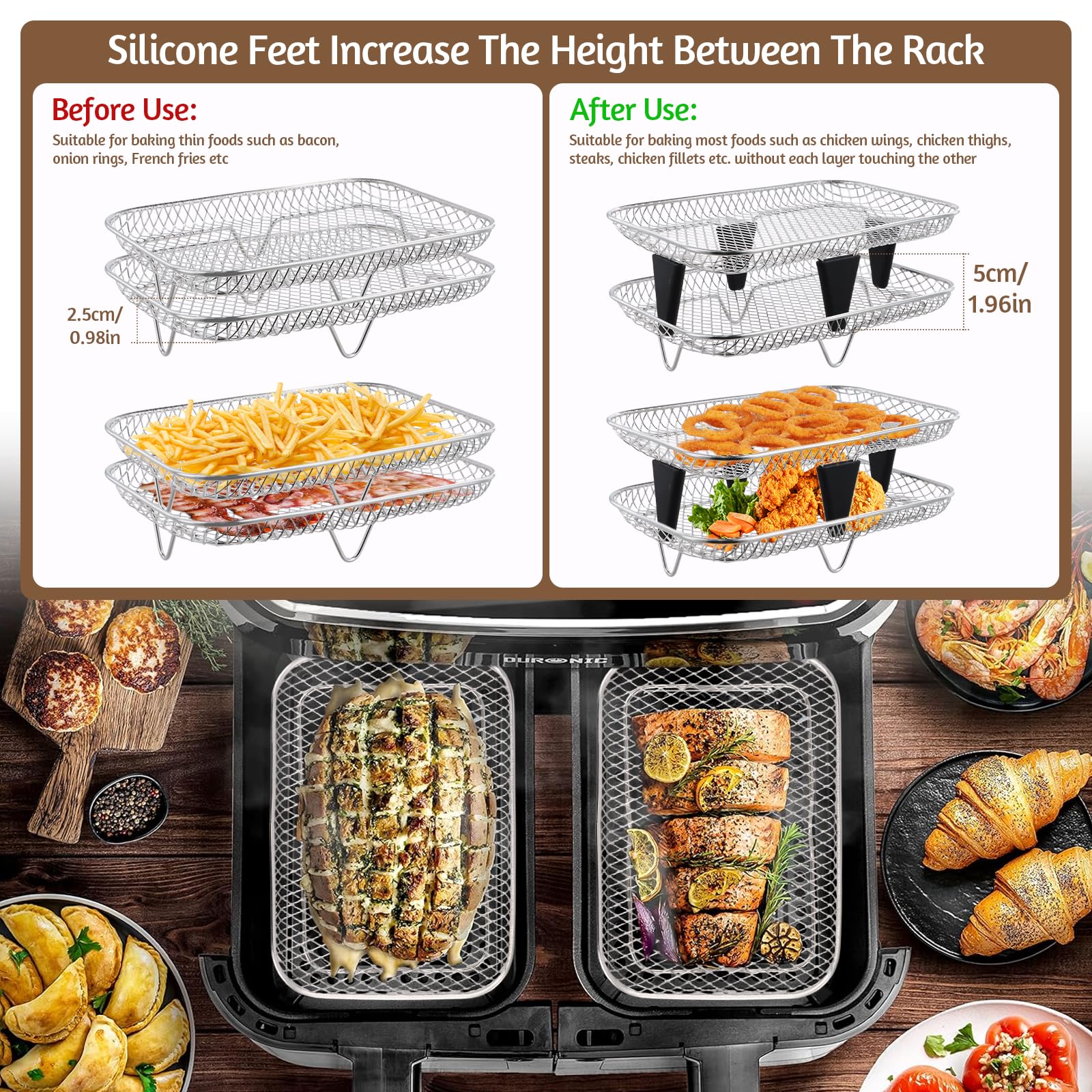 Lot de 7 Moules en Silicone pour Air Fryer Ninja Double Stack SL400EU 9