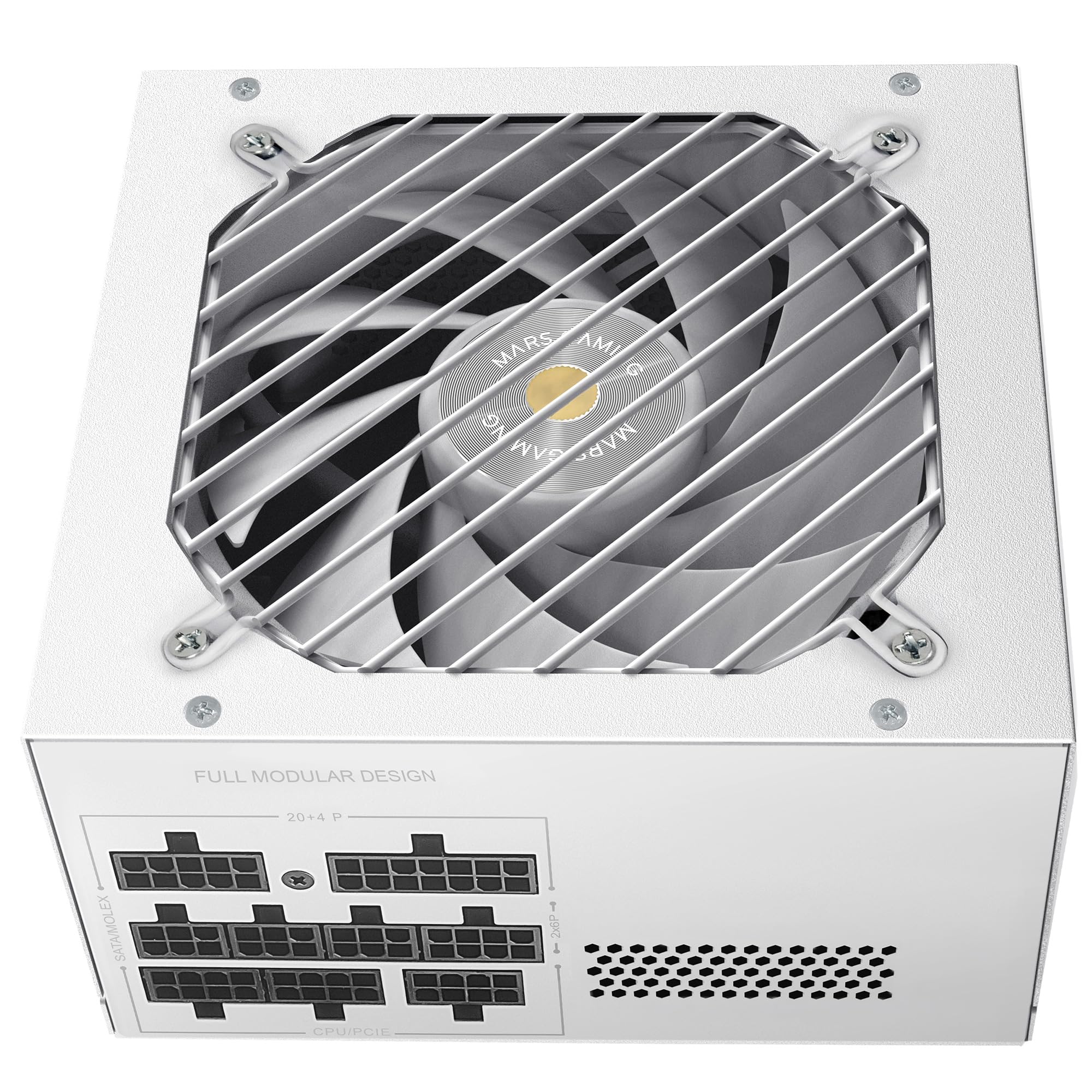 Mars Gaming MPB650PSI, Alimentatore PC Full Modular 650W, 10 Anni di Garanzia, 80Plus Gold 90%, Ventola SI Extreme Silence, Tecnologie AI2-RPM, DC-DC e SMD, ATX 3.1 e PCIe 5.1, Bianco