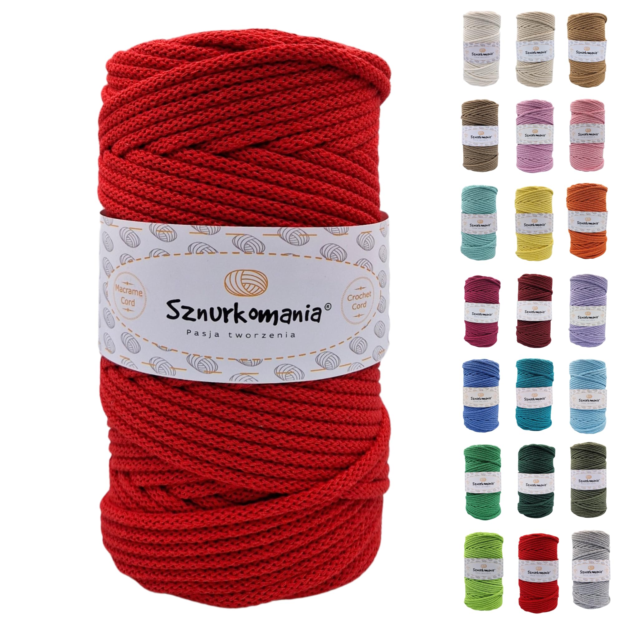 Cotton Cord 5mm 100m, 46 Colors, Color Light Grey, Macrame Cord, Macrame Yarn, Cotton Yarn, Braided Cotton Cord 5mm with core, Crochet Cord, Macrame Accessories, Macrame Rope