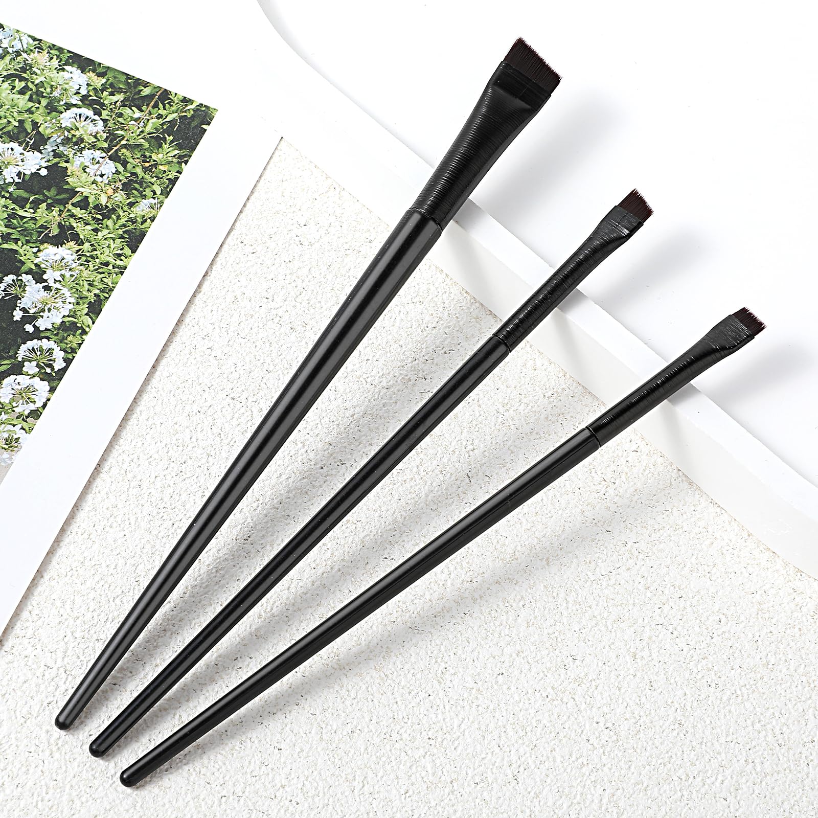 Lot De 3 Pinceaux À Sourcils Pinceau À Sourcils Biseauté Fin Pinceaux De Maquillage Ultra Fins Pinceaux De Maquillage À Poils Synthétiques Sans Cruauté Envers Les Animaux