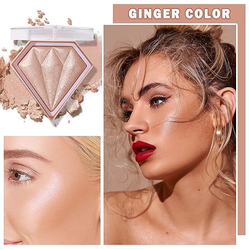 Miniatura 2 de XINGXYUEL Paleta de maquillaje iluminador con purpurina facial, polvo de contorno brillante, impermeable, de larga duración, ilumina la tez facial,