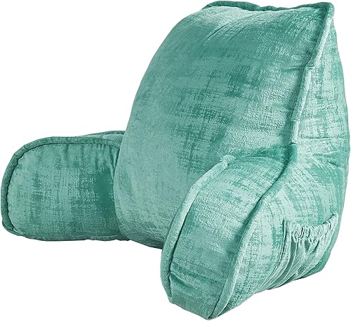 Miniatura 10 de BYTIDE Se necesita montaje de terciopelo artístico respaldo de lectura almohada con brazos y bolsillos para sentarse en la cama sofá funda extraíble