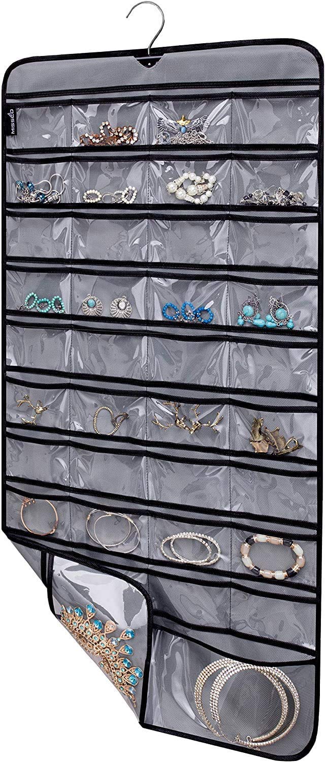 ANY TIME Non Woven Hanging Jewelry Organizer (Pack Of 1) (Grey) (B0BJ2KH76F) Amazon Price History, Amazon Price Tracker