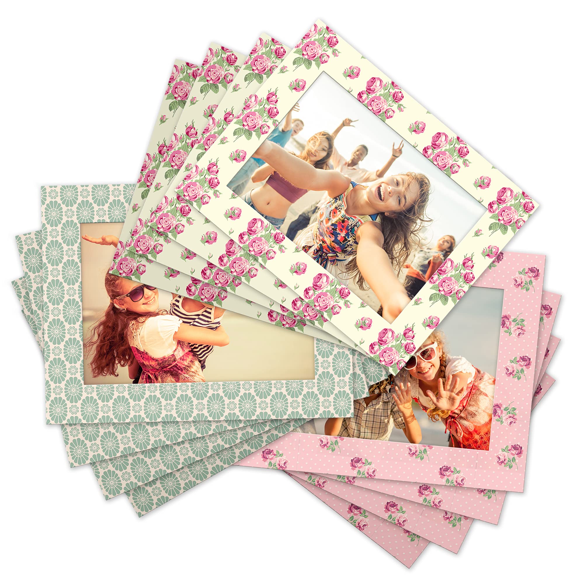 Shot2go Pack of 12 Magnetic Photo Fridge Frames 4x6 Vintage Floral