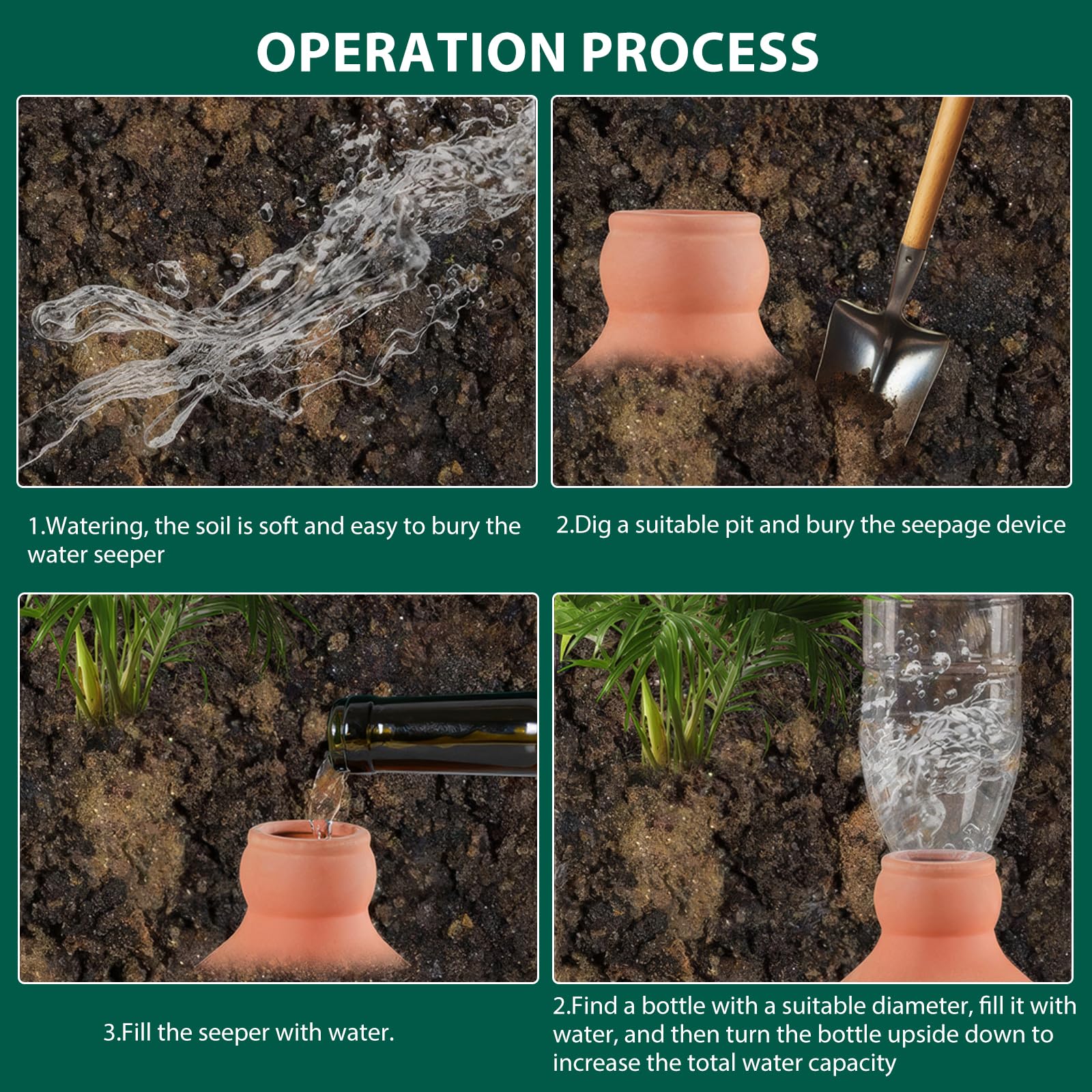 3er-Set 540ml Terracotta-Bewässerungskugel Mit Abdeckung | Bewässerungskugeln für Gartenbeete, Terrakotta Kugeln Bewässerung für Gemüsebeet Gewächshaus