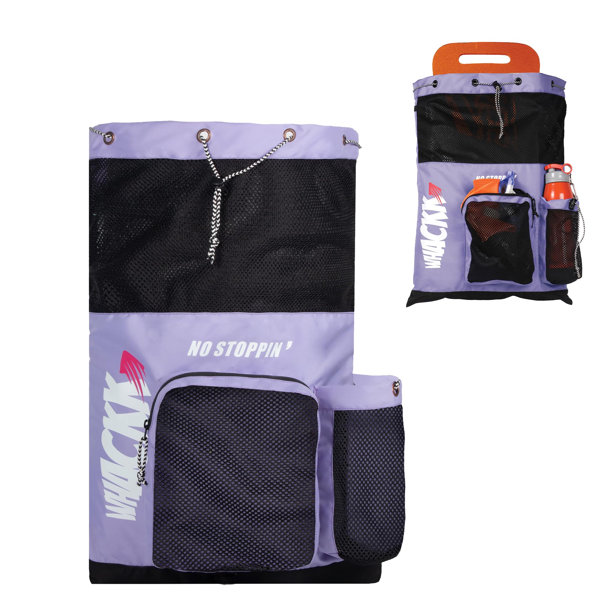 WHACKK Aqua Lavender Unisex Swimming Bag |Water Sports |Dry Bags |Wet Pocket |Accessories |Beach Bag |Storage Swim Gym Gears |Drawstring Backpack |Netball Backpack | Pocket for Cap and Goggles