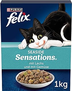 FELIX Seaside Sensations Dry Cat Food with Salmon and Vegetables, Pack of 1 (1 x 1 kg) product image