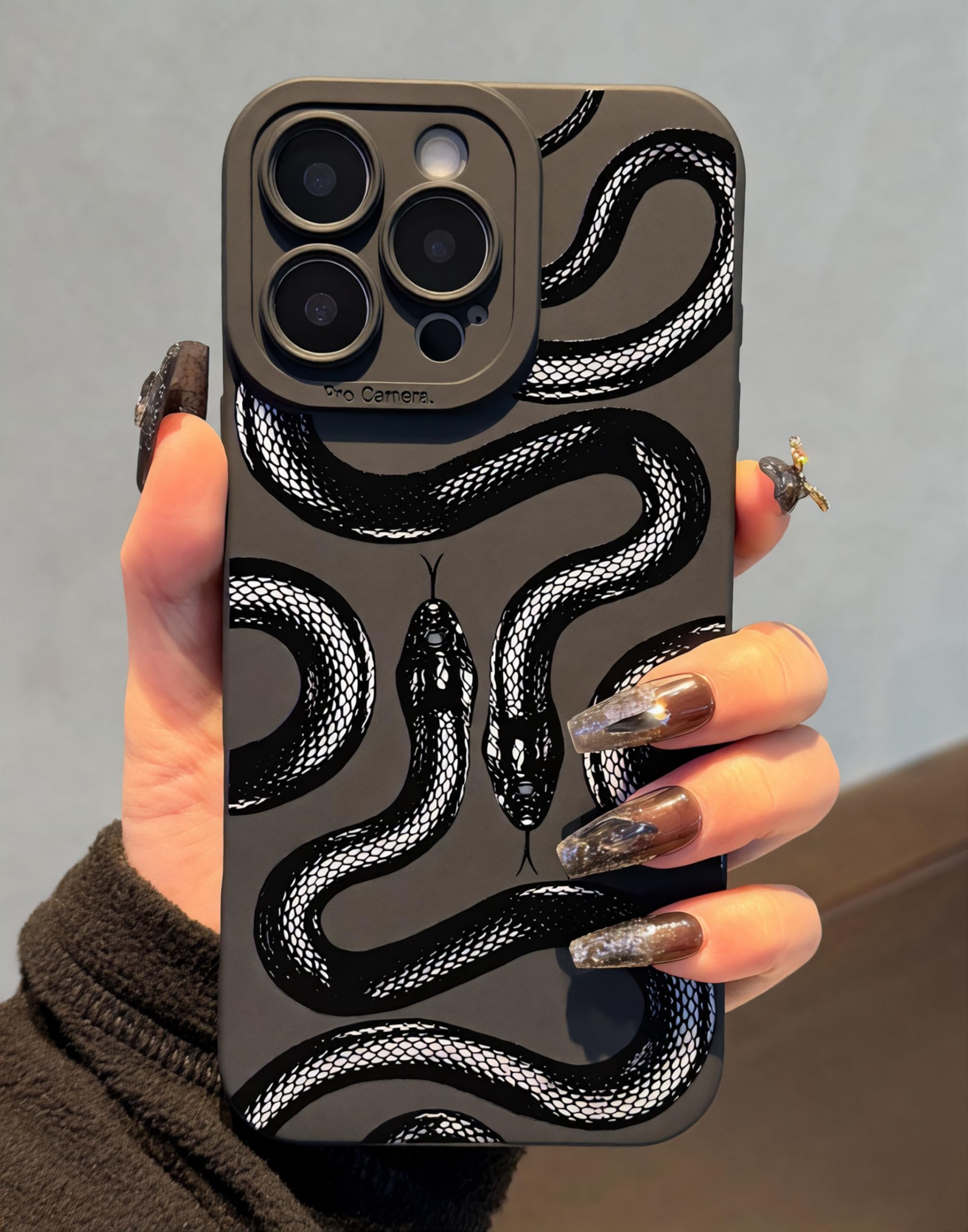 Funda para iPhone 11 Pro de 5.8 pulgadas 2019, estética Y2K con estampado de serpiente para mujeres, niñas y hombres, funda protectora delgada de silicona para iPhone 11 Pro, serpiente negra