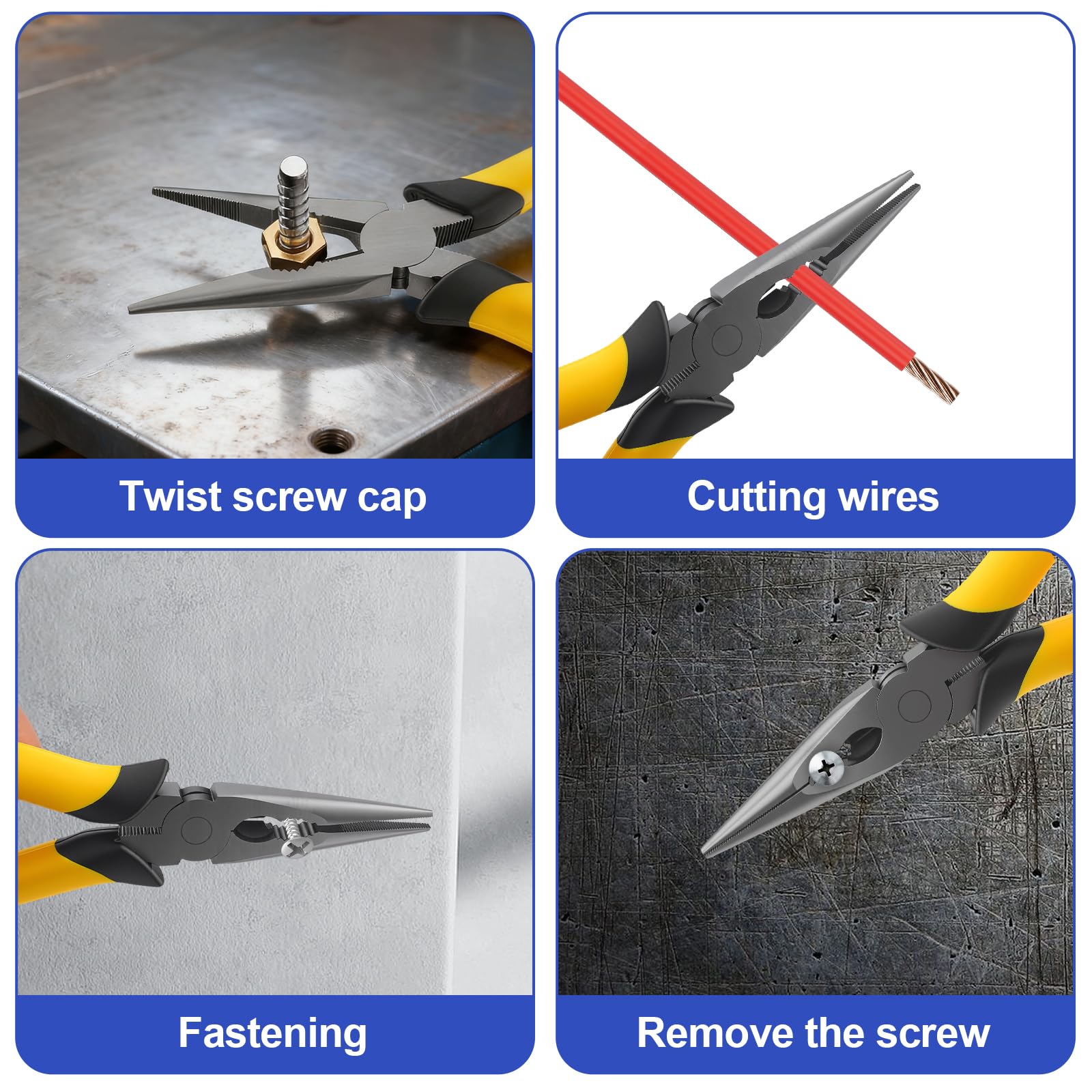 Wiojided 8" Needle-Nose Pliers - Precision Grip -4