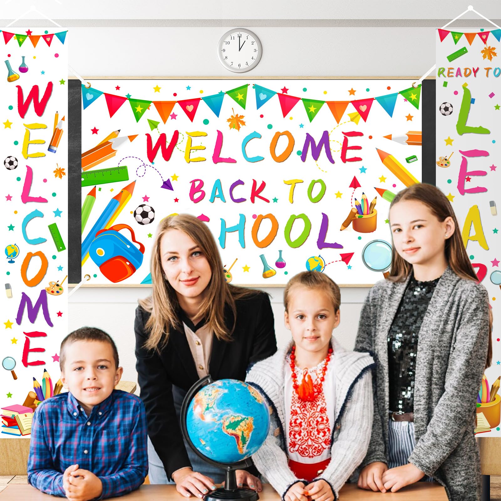 Boho 'Welcome Back To School' Banner – 1,8x1,1 M, Aus Polyester, Für Klassenzimmer, Schulanfang, Kindergarten & Fotohintergrund