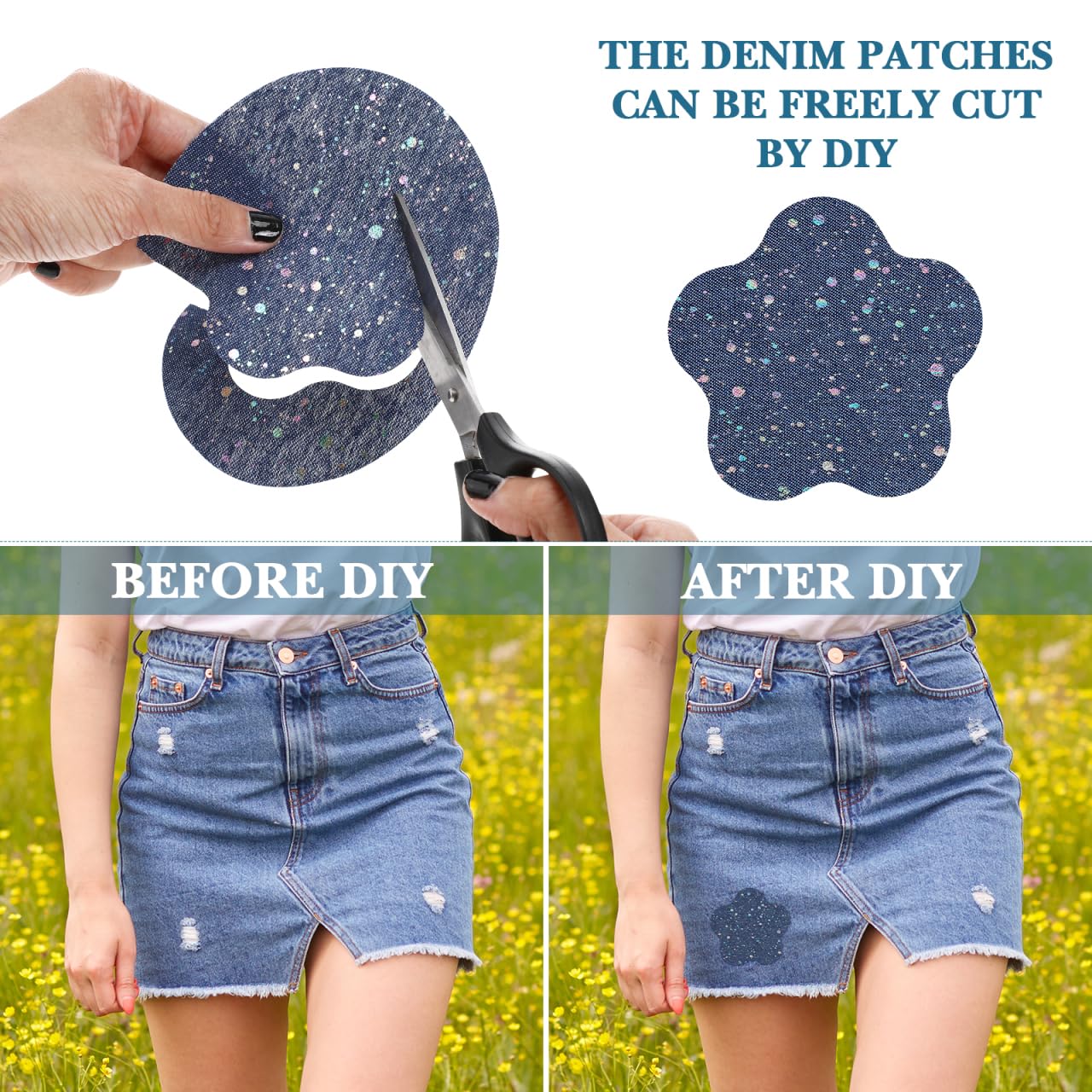 Healifty Jeansflicken zum Aufbügeln, Aufnäher für Jeans, 13 Stück (zufällige Farben)