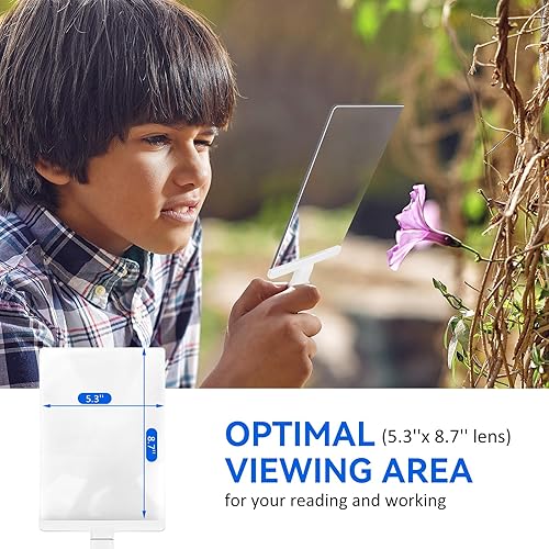 Miniatura 5 de Lupa manos libres 5X, lupa flexible de cuello de cisne de página completa, lupa grande de 8 x 5.5 pulgadas para leer para reparación de desgaste de