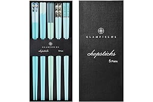 Chopsticks Set, Sushi Chopsticks Reusable 9.5" Dishwasher Safe Premium Chopsticks Light Blue Set of 5