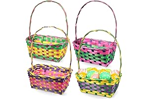Rectangular Easter Baskets Bulk: Vibrant Woven Bamboo Baskets for Easter Festivities