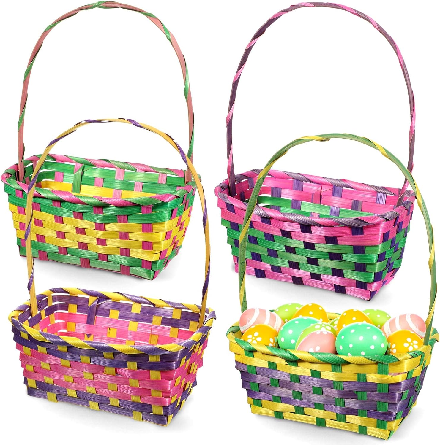 Rectangular Easter Baskets Bulk Woven Bamboo Easter Baskets