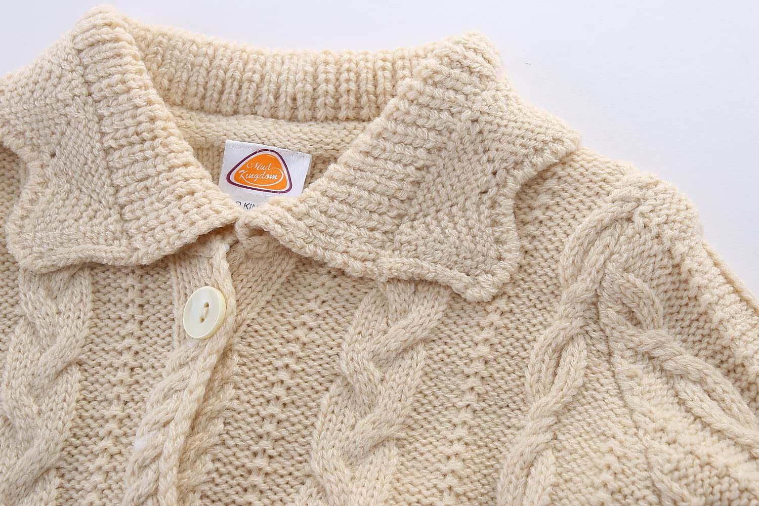 Mud Kingdom Girls Cardigan Sweater Turn Down Collar Knitted Jacket Button Down Outerwear