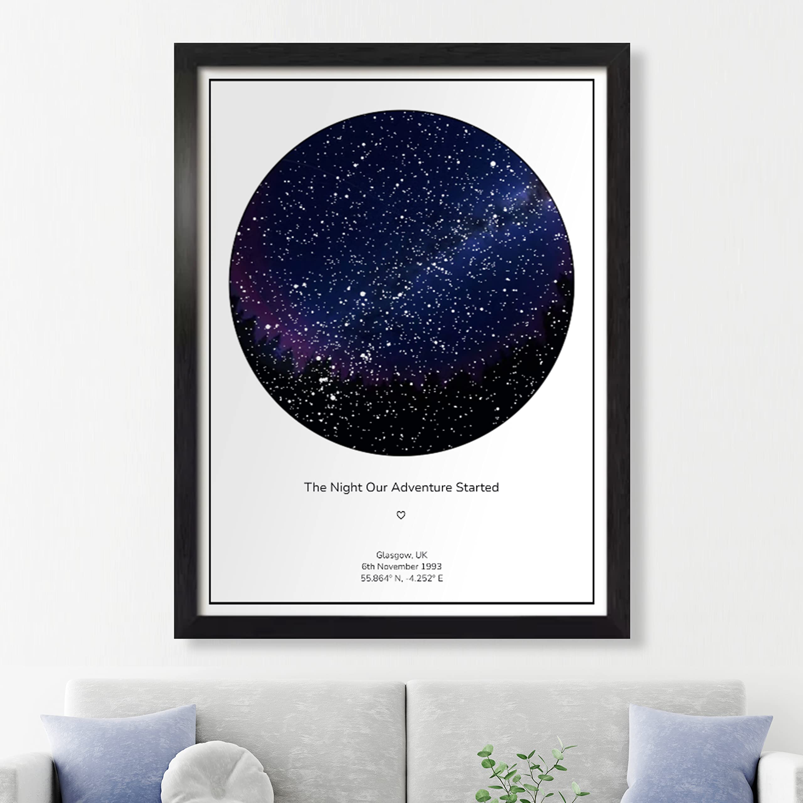 Picture The Stars Create a Star Map Print | Personalised Night Sky Map Mystic Night