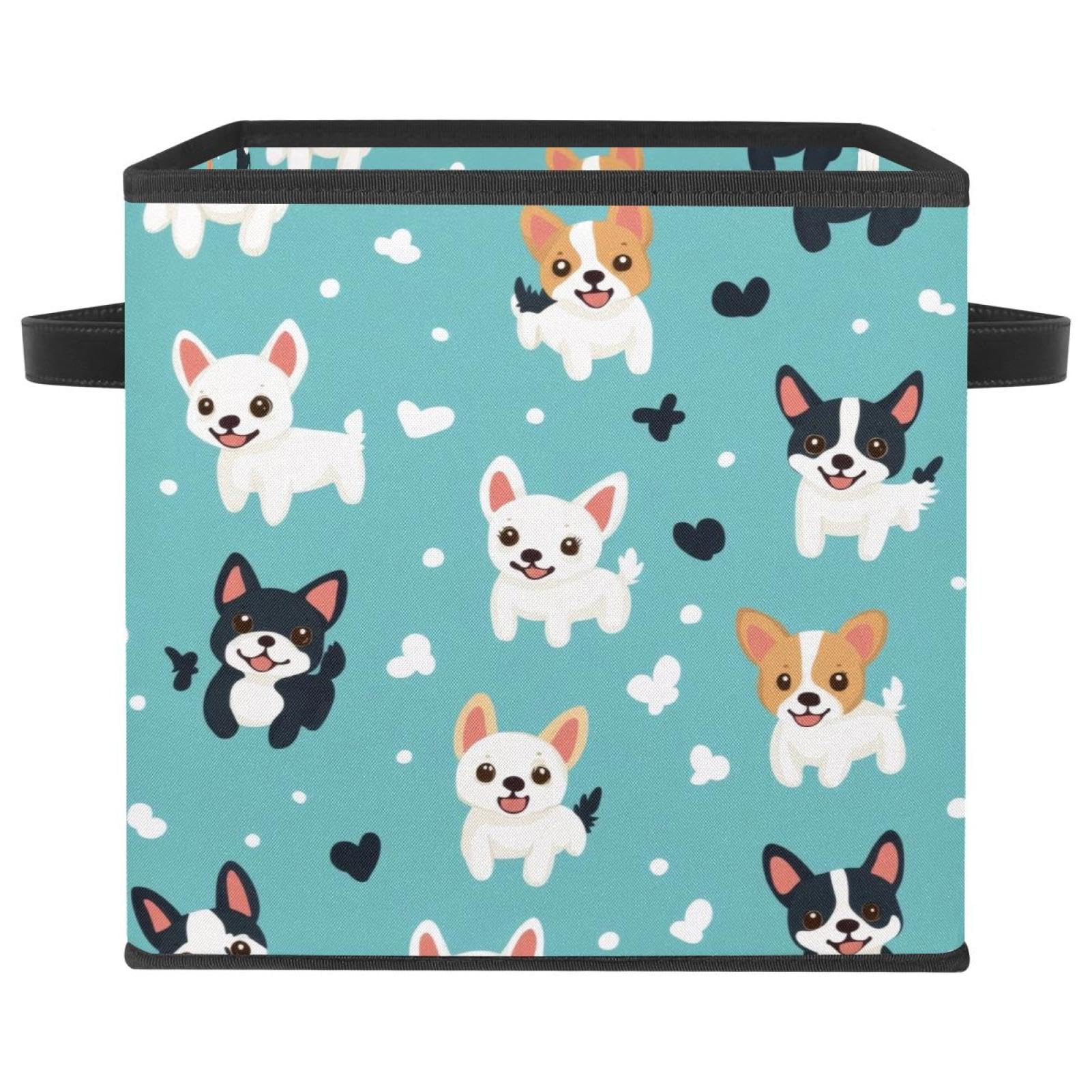 Boîte de rangement en tissu Oxford motif chien pour placards encombrés