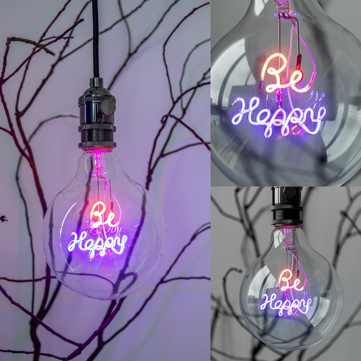 NEW LIGHTS Decorative Light Bulb E26 LED Filament Bulb, G125 Vintage Globe Edison Bulb Letter 4 Watts