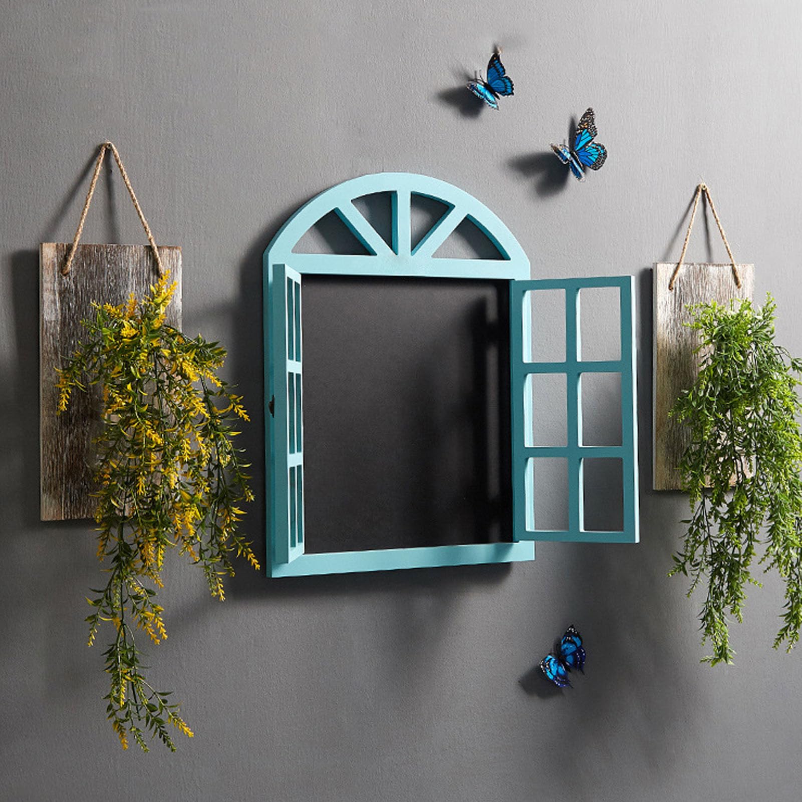 Letrero, tablero de mensajes, tablero de letras, ventana falsa, pizarra de tiza, cartel, pizarra negra, cartel, decoración versátil, fácil de colgar, tablero de mensajes para (azul)
