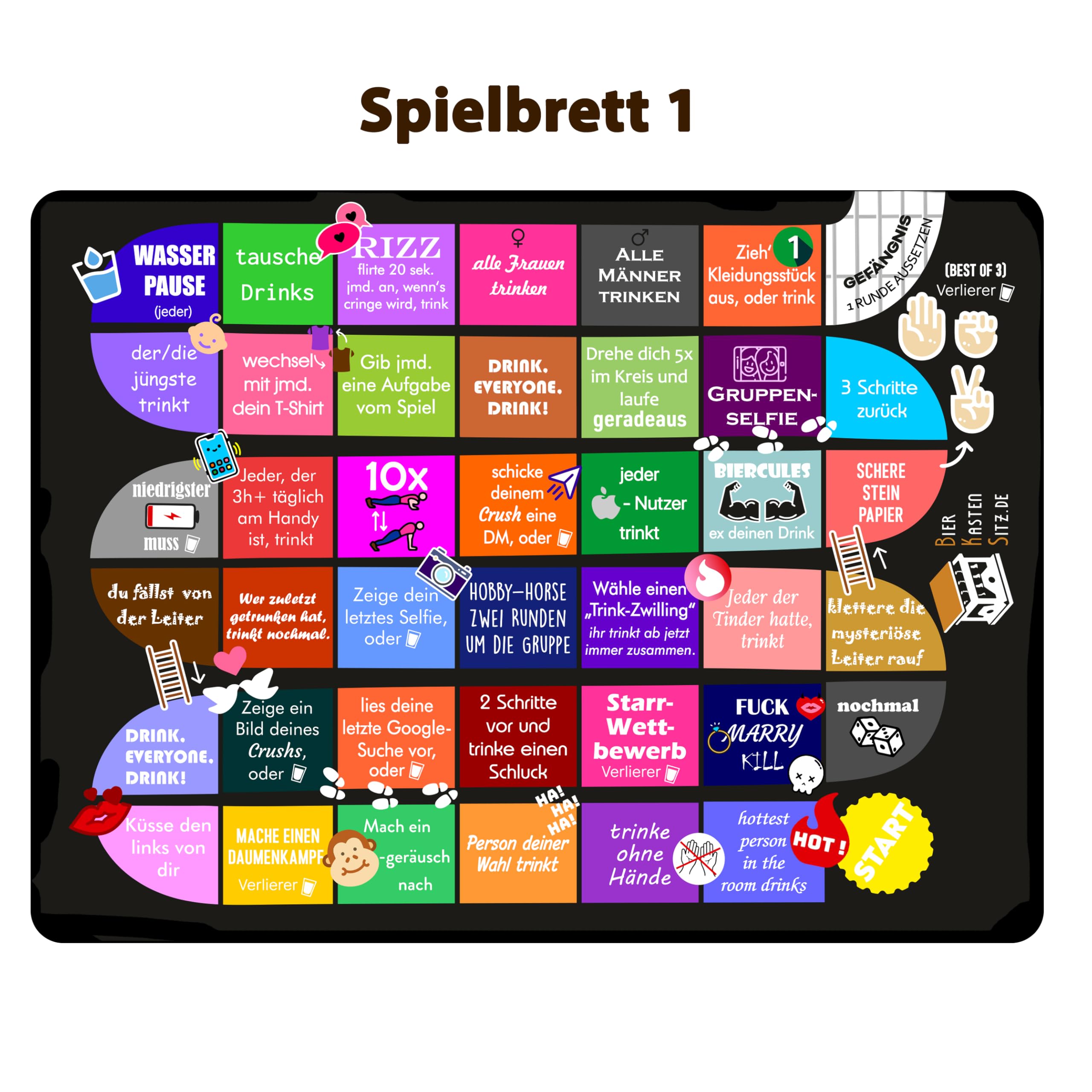 Bierkastensitze - Bierschlange - inkl. Spielfiguren als Geschenkidee, Sitzauflage aus Holz für Getränkekisten