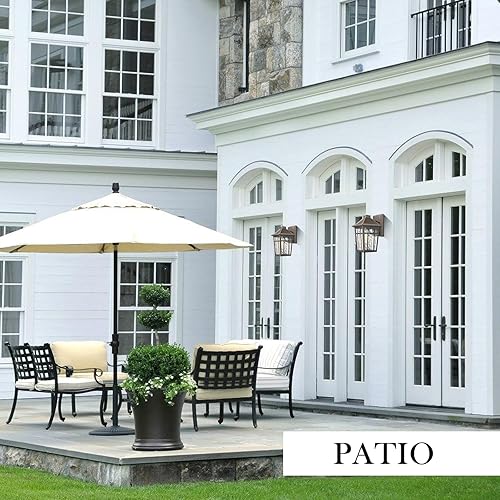 Miniatura 8 de Darkaway Aplique de pared para exteriores, lámpara de porche exterior, aplique exterior de aluminio antioxidante, impermeable, con vidrio ondulado