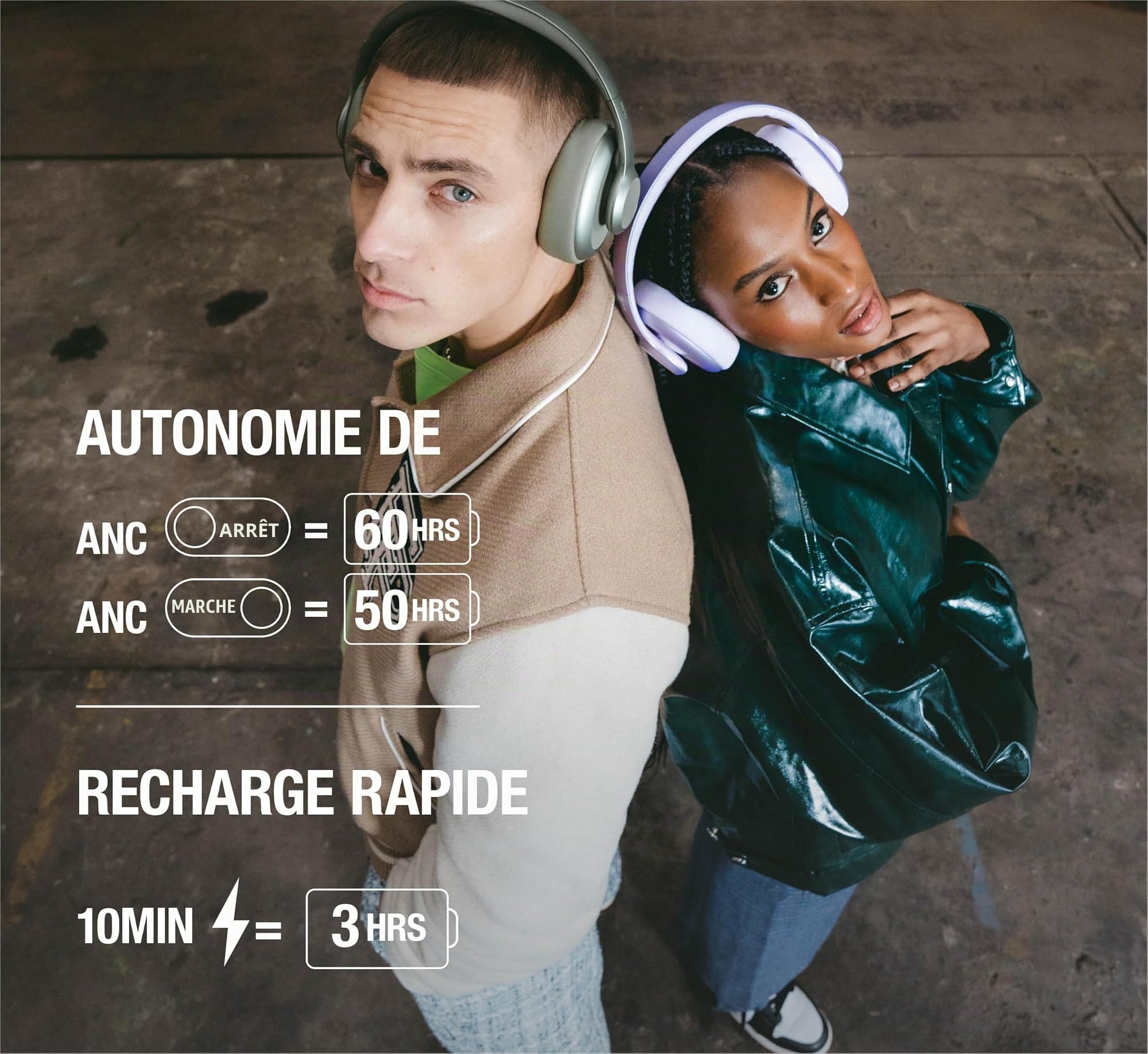 Fresh 'n Rebel Clam Ace Casque Bluetooth Supra-Auriculaire avec Réduction de Bruit Active Hybride, sans Fil, 60h d'autonomie, avec Microphone ENC, Charge Rapide, Réduction du Bruit du Vent (Beige)