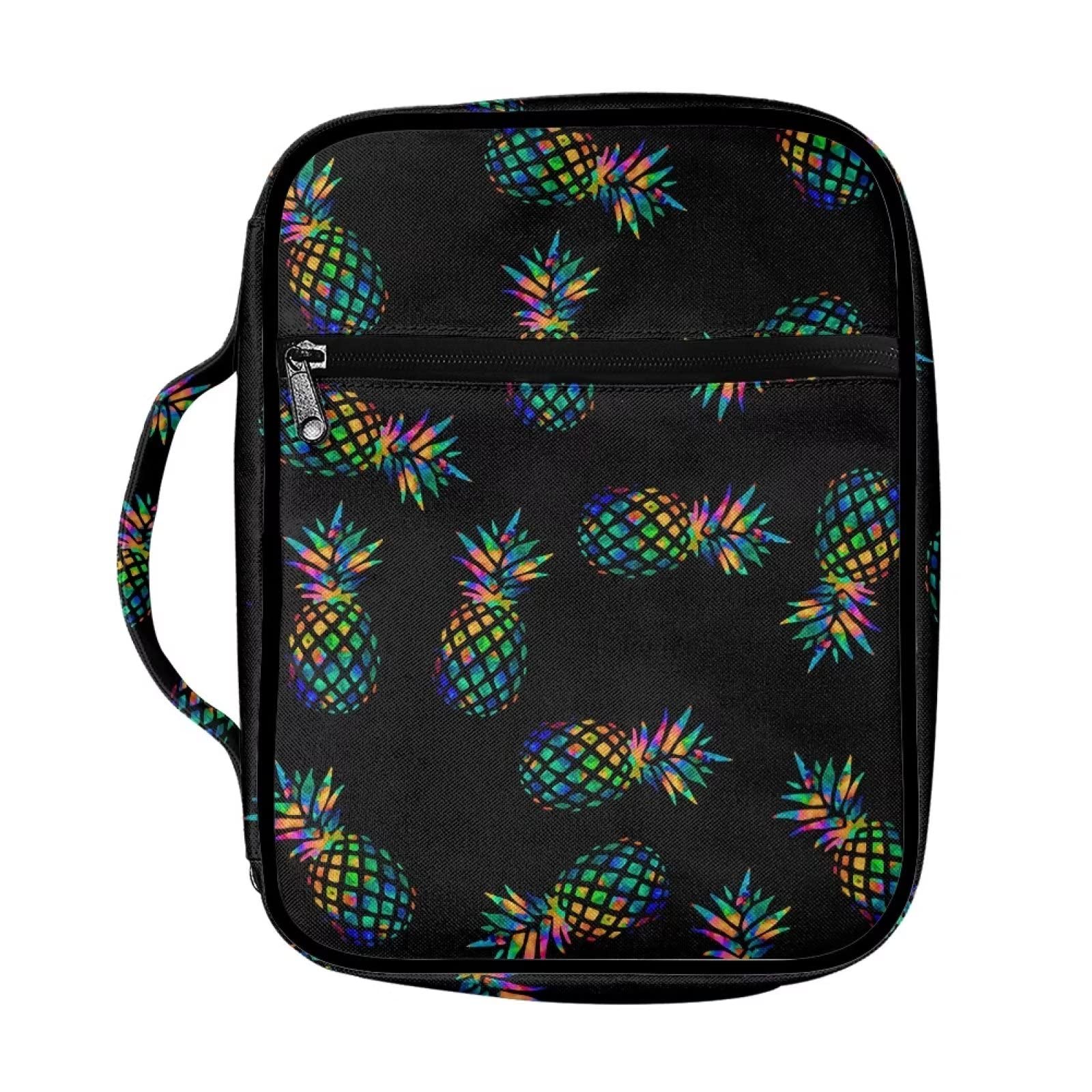 SEANATIVE Colorful Pineapple Pattern Bible Covers for Women Men Stylish Bible Case Organizer Lightweight Durable Study Church Bible Bag โ image 1