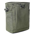 Tactical Molle Drawstring Magazine Dump Pouch, Adjustable Military Utility Belt Fanny Hip Holster Bag Outdoor Ammo Pouch (Army Green)