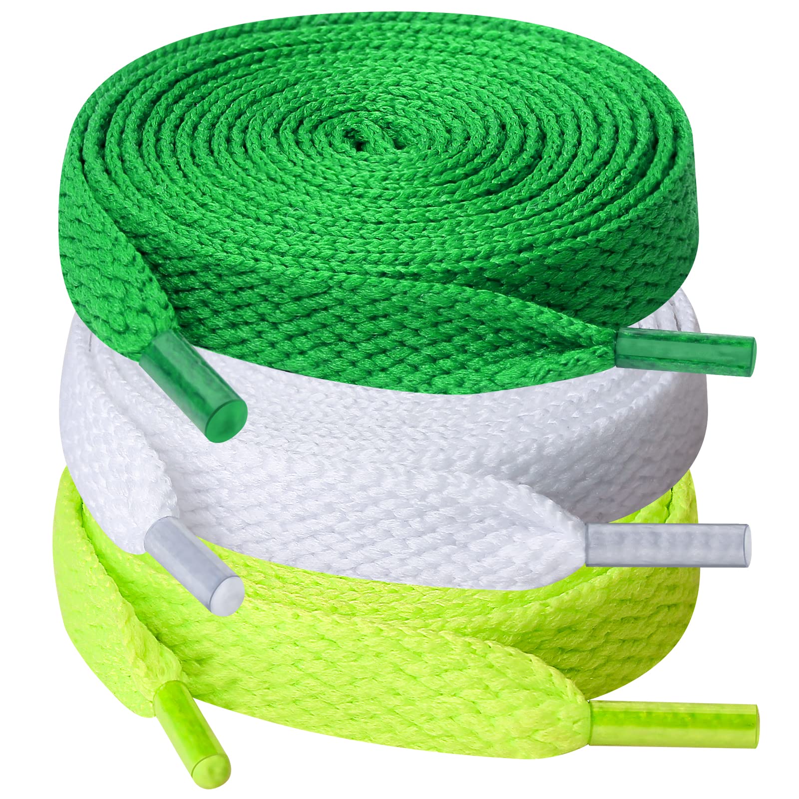 UpUGo 3 Paar Schnürsenkel, 8mm Breit Flache Schnürsenkel für Turnschuhe, Sport, Laufen, Erwachsene