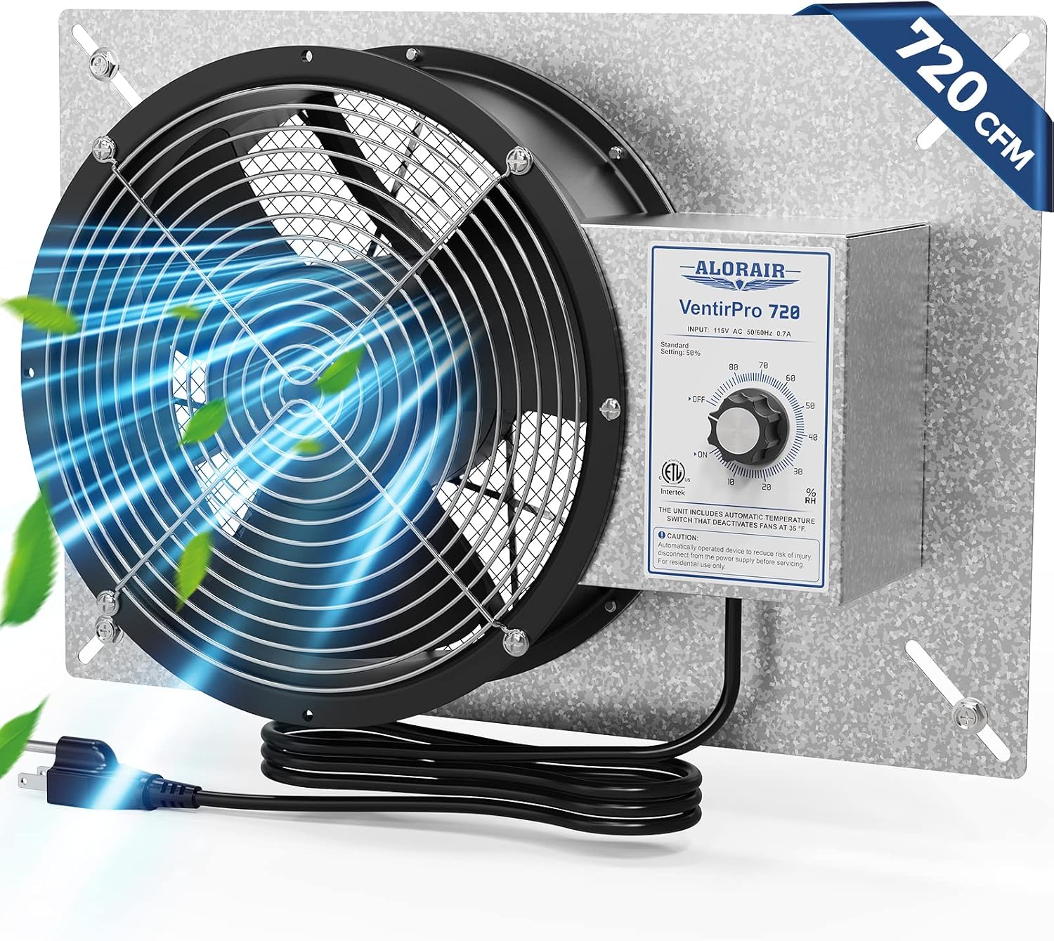 ALORAIR 720 CFM High Flow Powered Crawl Space Ventilation Fan, IP55