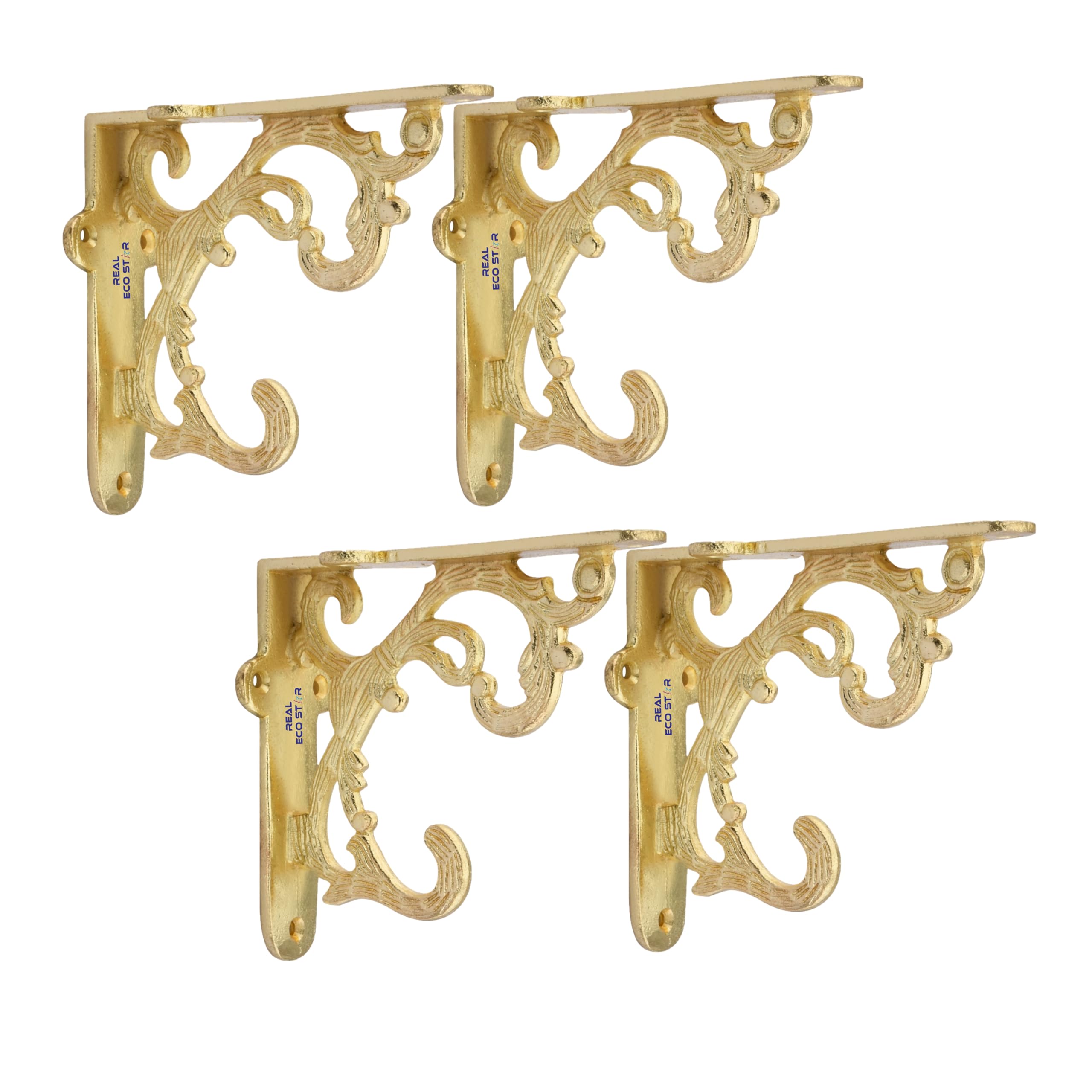 Metal Wall Hook Hanging Plant Bracket | Decorative Straight Plant Hanger for Pots Bird Feeders, Planters, Lanterns, Cotton, Wind Chimes Indoor and Outdoor Hanger (Pack of 4, Small Gold 30) (B0D821TGTZ) Amazon Price History, Amazon Price Tracker