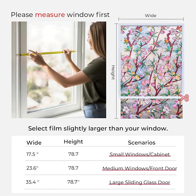 Película para ventana decorativa vidrio teñido 3D 17.5x78.7 in miniatura 2