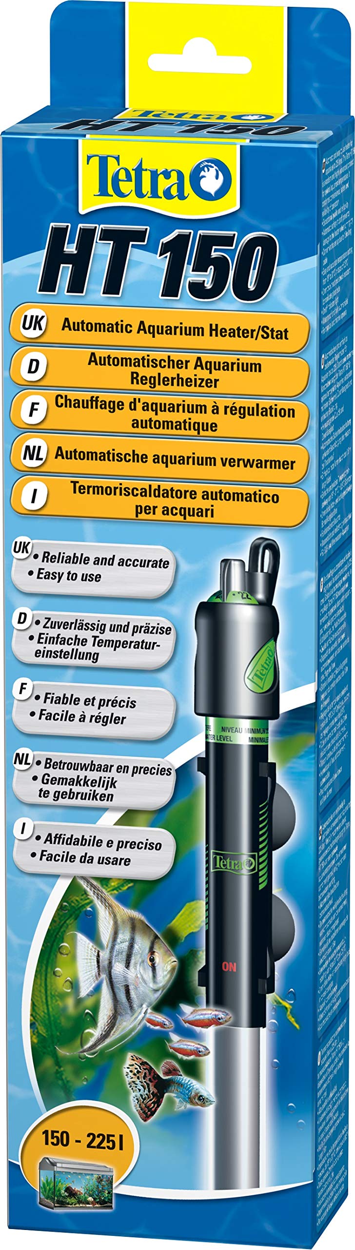 Tetra HT 150 - Potente calentador de acuario para cubrir diferentes niveles de potencia con el mando de ajuste de temperatura