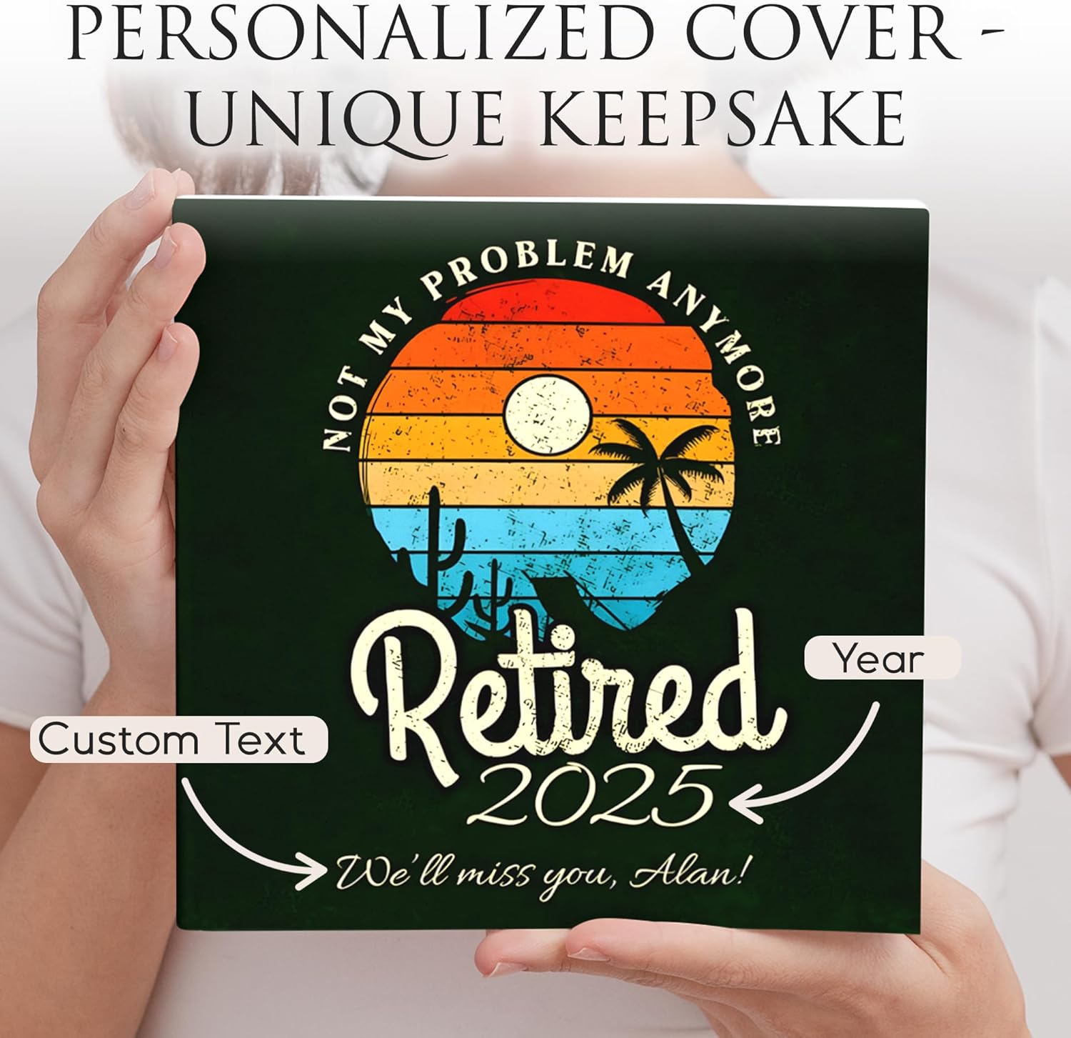 Retirement Guest Book – Memory Book to Sign for Farewell Party, Happy Retirement Gift for Women and Men, Keepsake for Retirement Celebration Photo Album (30 Coworkers)