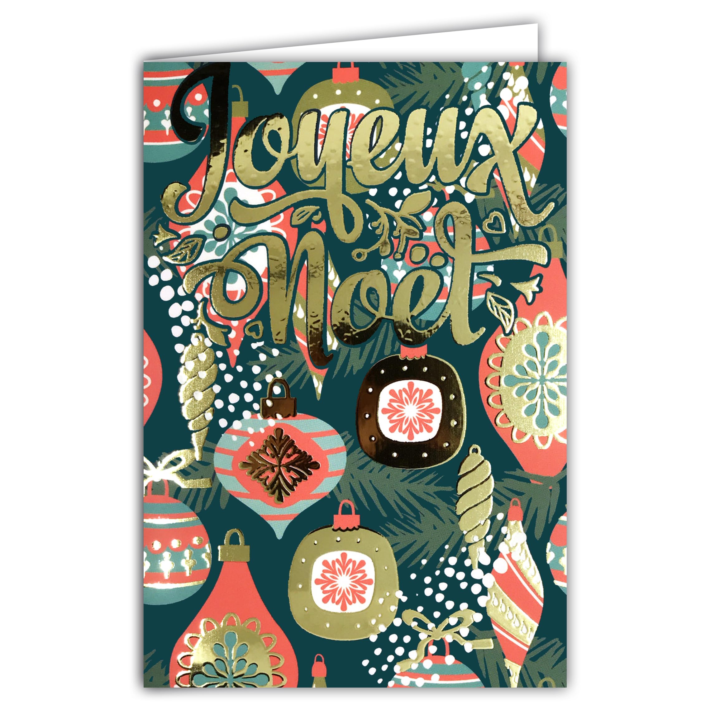 AFIE Merry Christmas Card Shiny Silver Glitter with White Envelope Size 12 x 17.5 cm