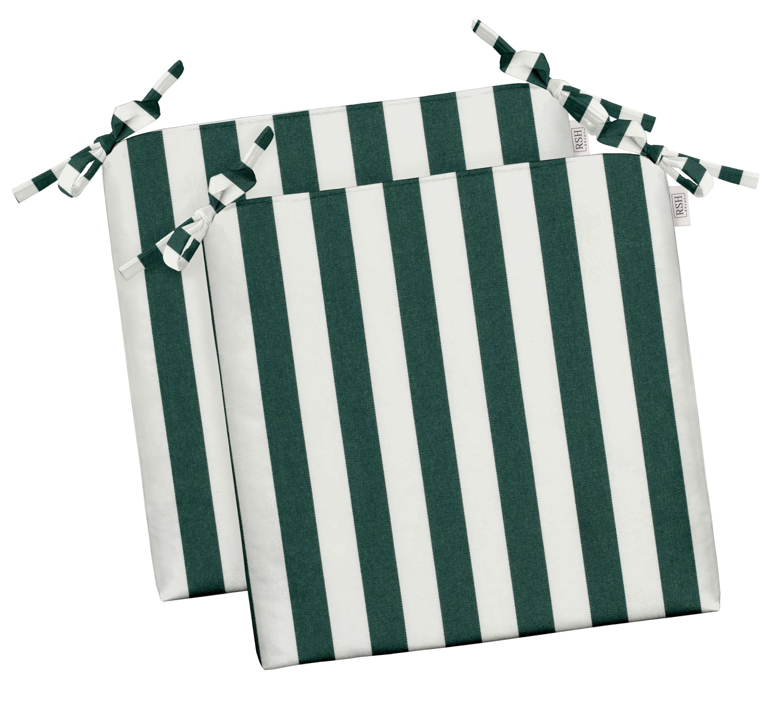 RSH DECOR: Sunbrella Foam Chair Cushions Set of 2 | 20" x 18" x 2" | All-Weather Rectangular Cushions for Patio Furniture | Crafted with Sunbrella Performance Fabric | Mason Forest Green ( 24 x 24)