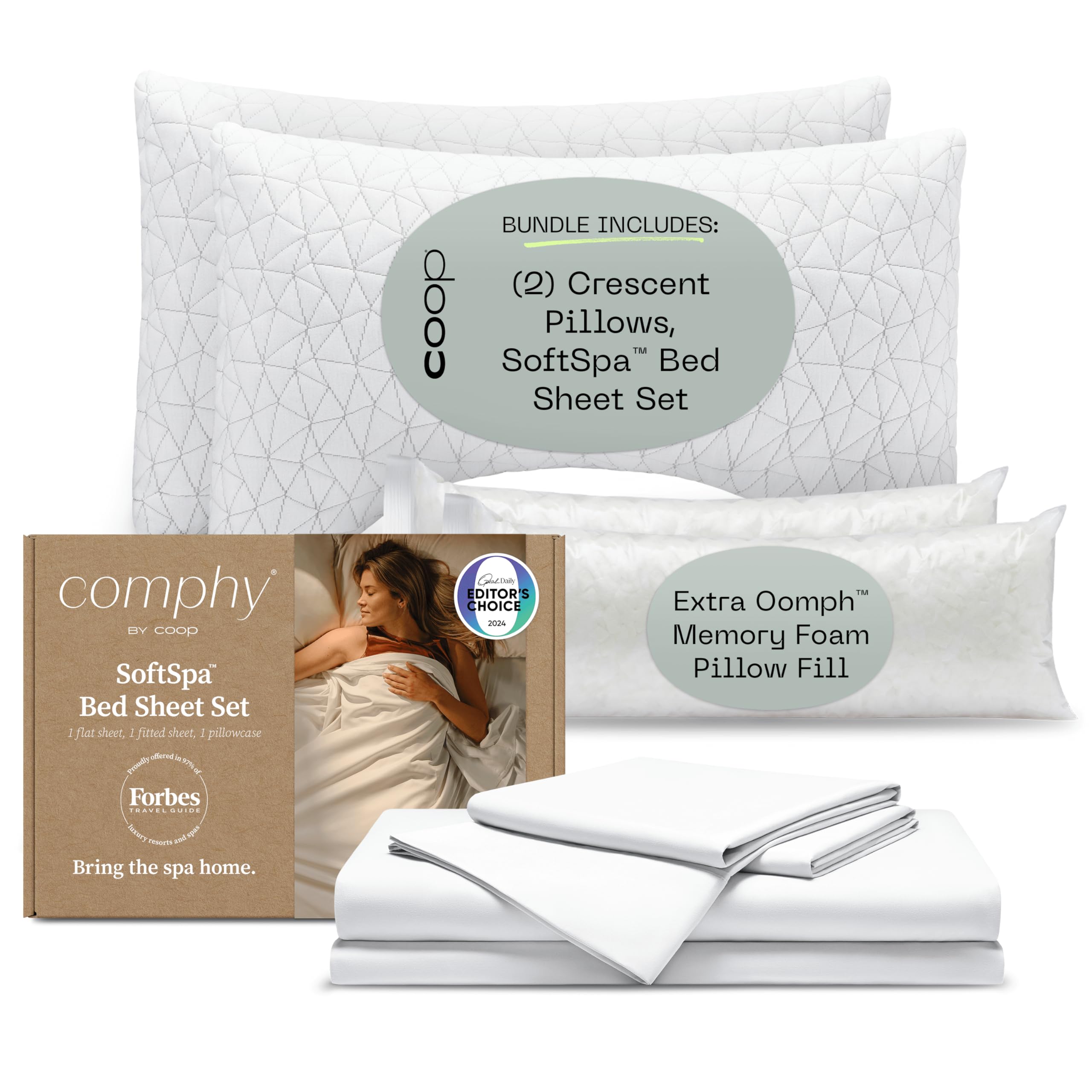 Amazon.com: Comphy by Coop SoftSpa Sheet Set & Original Crescent