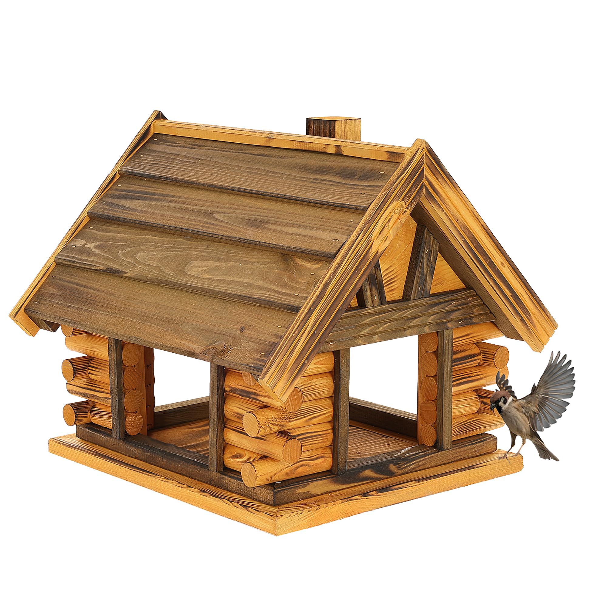Esschert Design Vogelvoederhuisje - Grijs - 49 cm x 49 cm x 103 cm