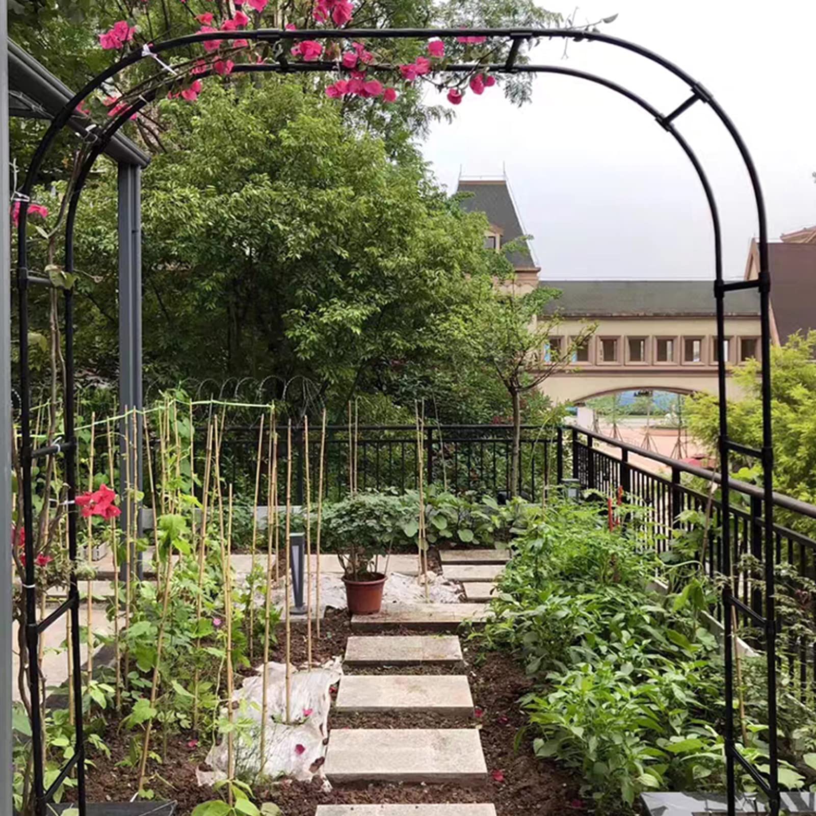 Arco da giardino per esterni, arco per rose per matrimoni, piante rampicanti, pergolato, archi da giardino resistenti alle intemperie, stile semplice, facile da installare, per esterni, giardino