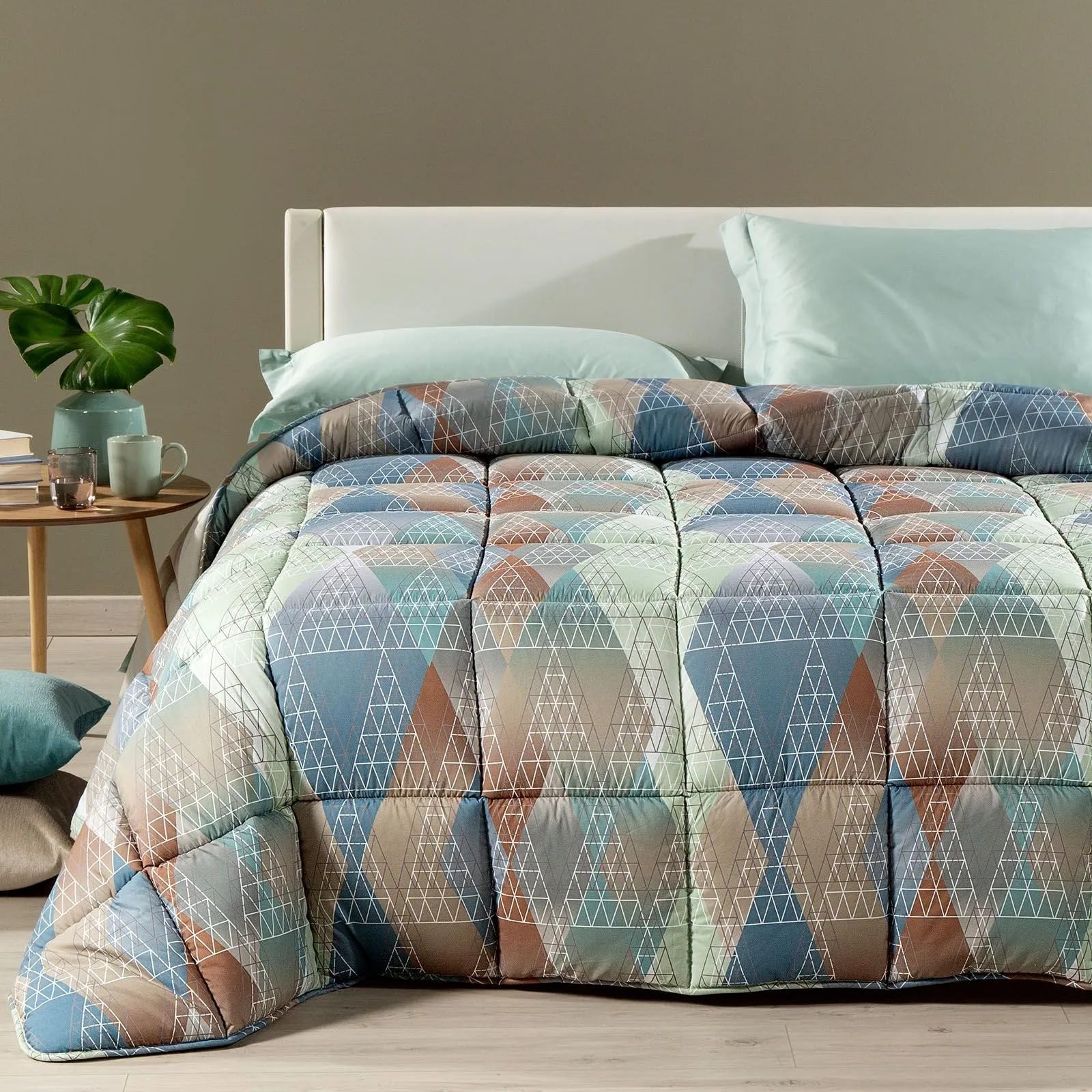 Caleffi - Dekbed modern 100% polyester eenkleurig jade
