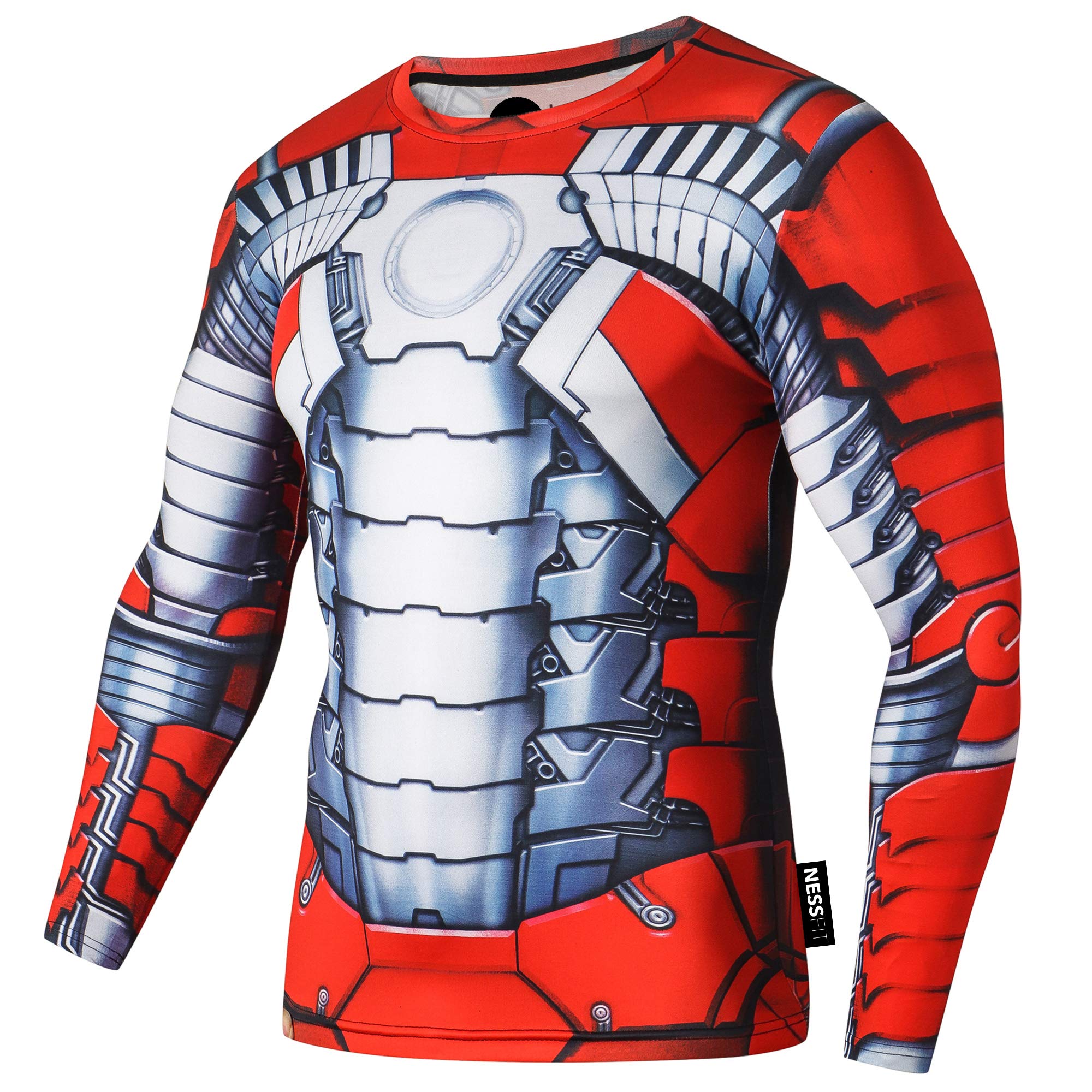 Nessfit Superhero Mens Activewear - Superhero Gym top - Base Layer for Fitness Training - Breathable(Superhero 3, Medium)