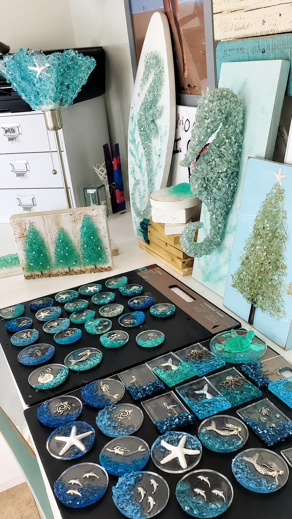Verre écrasé pour art en résine - Pièces cassées pour travaux manuels, remplissage de vase, décoration d'intérieur - 3-6 mm - 0,7 kg (turquoise)