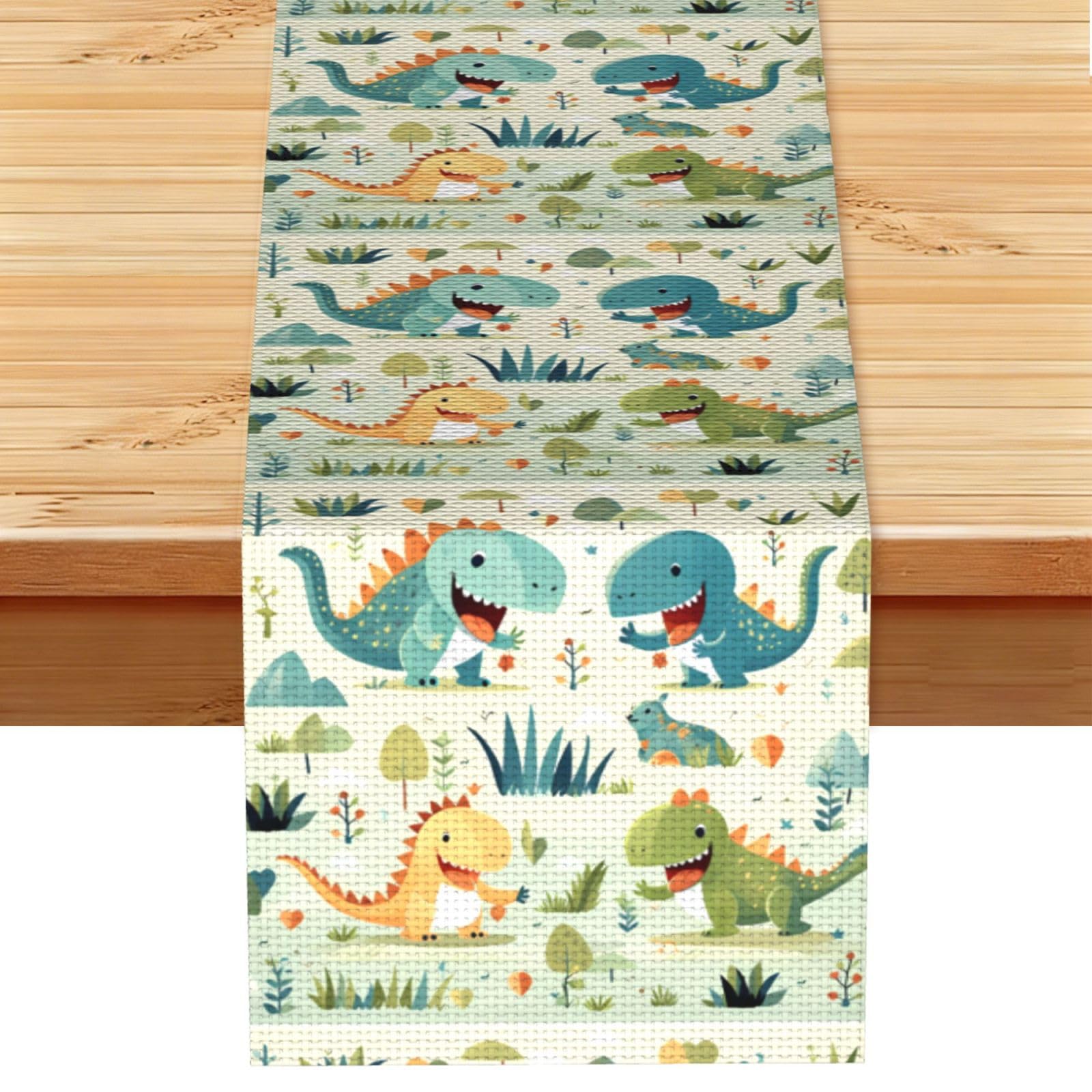 Cute little baby dinosaur Table Runner 13x72 Inch Dining Decor