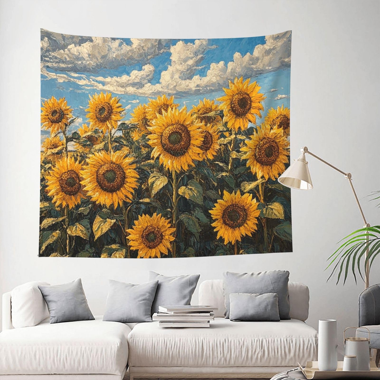 QLDETUPWLX Tapestry 153 X 130 CM Inches Wall Hanging for Living Room Sunflowers Tapestrys Home Decor Soft Aesthetic Tapestries Hanging Decor Blanket Wall Tapestry for Bedroom Dorm Indoor Outdoor