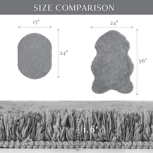 Miniatura 2 de Ashler Runners - Juego de 2 alfombras de baño largas antideslizantes, tapetes de baño grises que absorben el agua, alfombras de ducha ultra suaves,