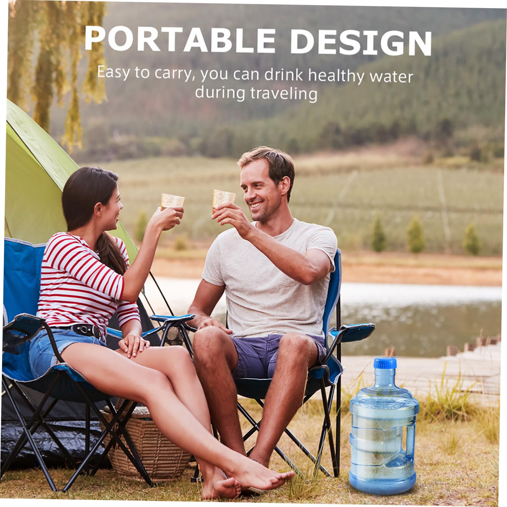 Supvox Mineralwasserflasche und Griff 5 Liter mit Schraubverschluss Auspc Hoher Dichtungsleistung Tragbarer Wasserbehälter Zufälliger Stil für Auto und Outdoor