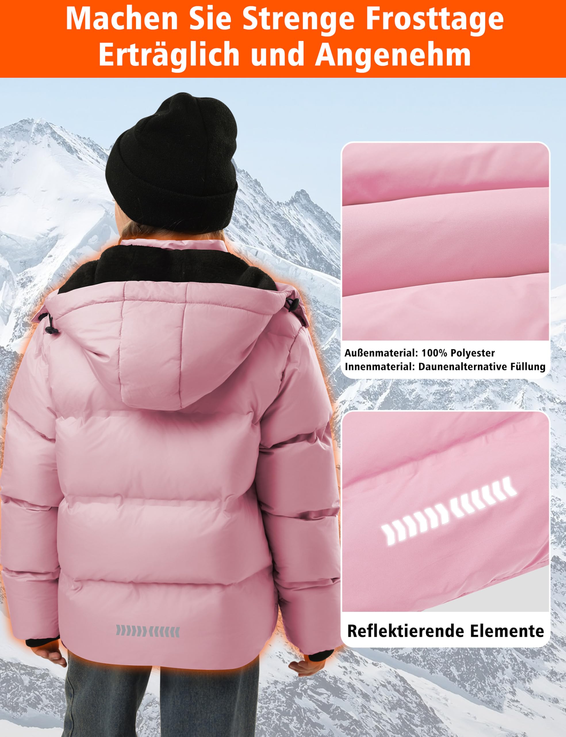 Zoofly Chaqueta de Invierno para Niños y Niñas Chaqueta de Nieve Abrigada con Capucha Desmontable