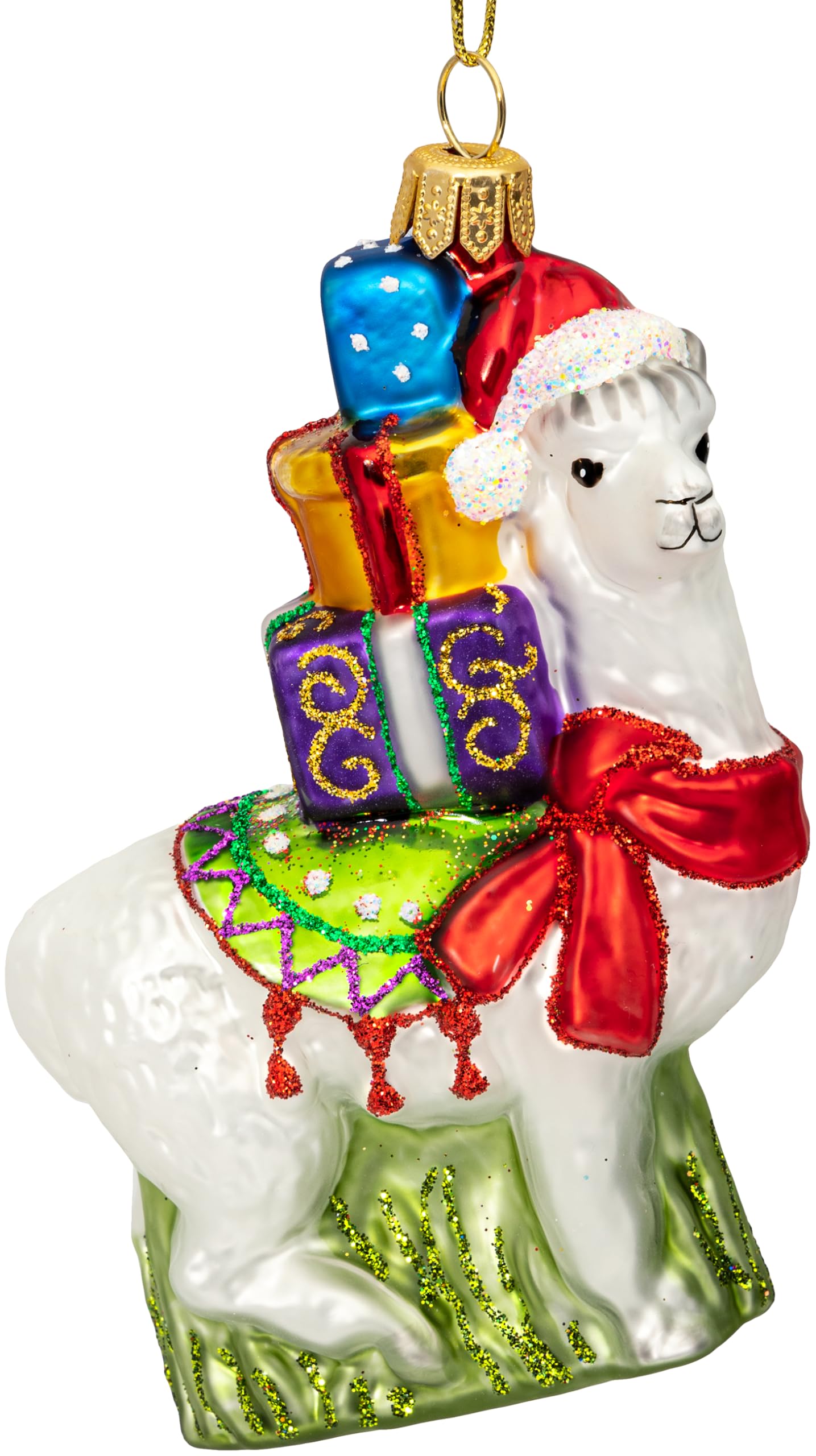 SIKORA Alpaka besondere Weihnachtskugel Glas Christbaumschmuck Deko Figur Weihnachten Anhänger Ornament - Meisterstücke - BS755