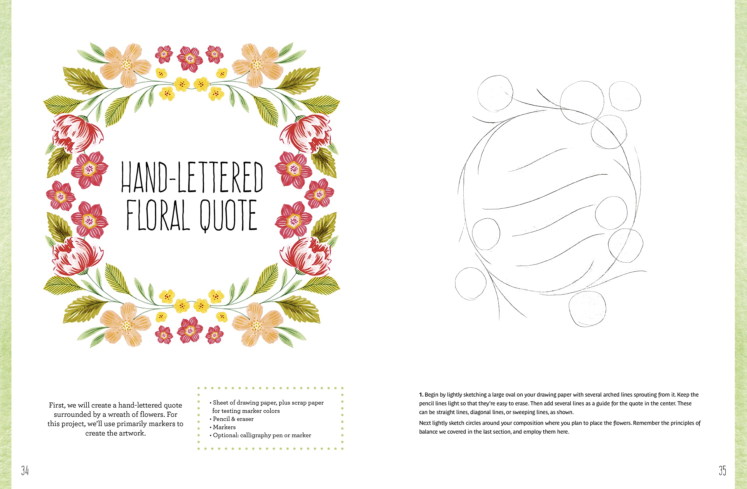 Lovely Lettering Kit: Learn to hand-letter and illustrate your favorite quotes • Includes: 64-page project book, 32-page sketchbook, drawing pencil, 10 markers
